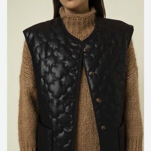 NWOT FRNCH Quilted Faux Leather Vest